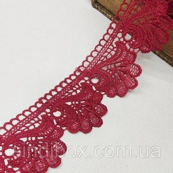 (1 м) Мереживо макраме Sindtex 6CM (13M) колір - бордовий (M729-42-048), фото 1
