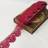 (1 м) Мереживо макраме Sindtex 6CM (13M) колір - бордовий (M729-42-048), фото 2