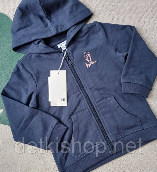 Трикотажна кофта на блискавці для дівчинки 98 см (3 роки)