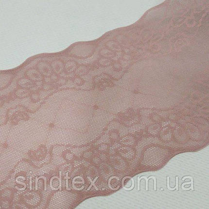 (1 метр) Мереживо гіпюр стрейч, чайна троянда колір 10 см (КС-7466ЧР), фото 2