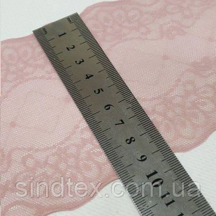 (1 метр) Мереживо гіпюр стрейч, чайна троянда колір 10 см (КС-7466ЧР), фото 3