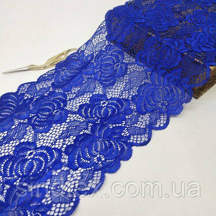 (1 метр) Мереживо гіпюр стрейч, синій електрик колір 17 см (КС-10020-се), фото 1