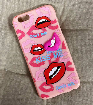 Силіконовий чохол для iPhone 6S/6 - Kiss Me, Рожевий