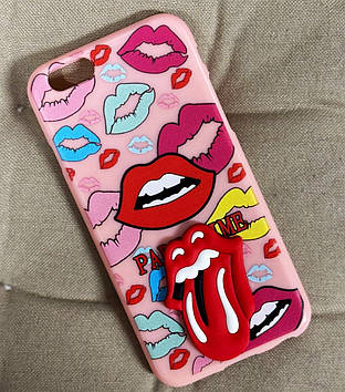 Силіконовий чохол для iPhone 6S/6 - Kiss Me, Рожевий