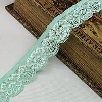 (1 метр) Мереживо гіпюр стрейч, м'ятний колір 2,5 см (КС-1338М)