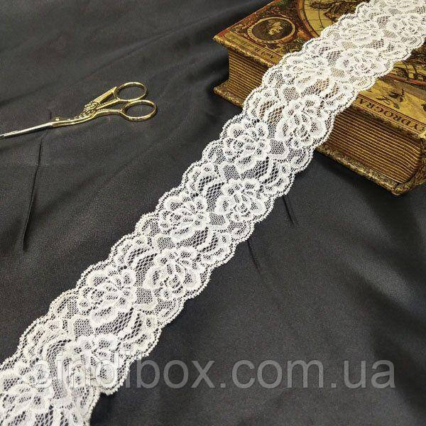 (1 метр) Мереживо гіпюр стрейч, білий колір 6 см (КС-9104Б), фото 1