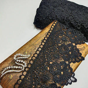 (1 метр) Мереживо макраме Sindtex 11 см колір - чорний (37м-D22225A-2)