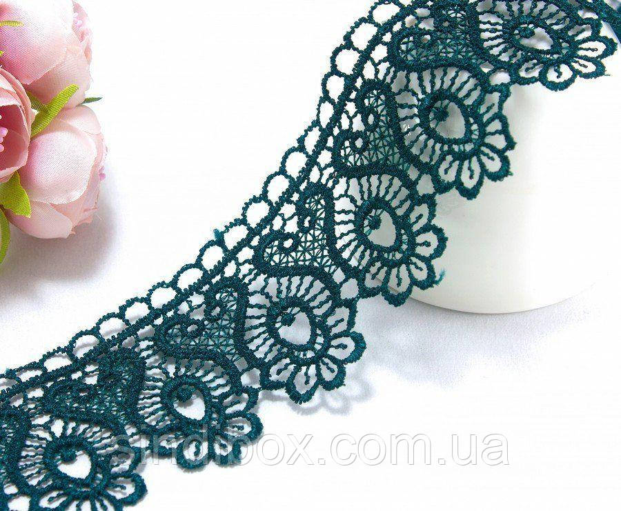 (1 метр) Мереживо макраме 4.5 см "АРФА" колір - зелений, фото 1