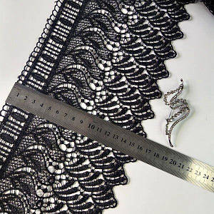 (1 метр) Мереживо макраме Sindtex 17 см колір - чорний (45м-SF347M-6A-2)