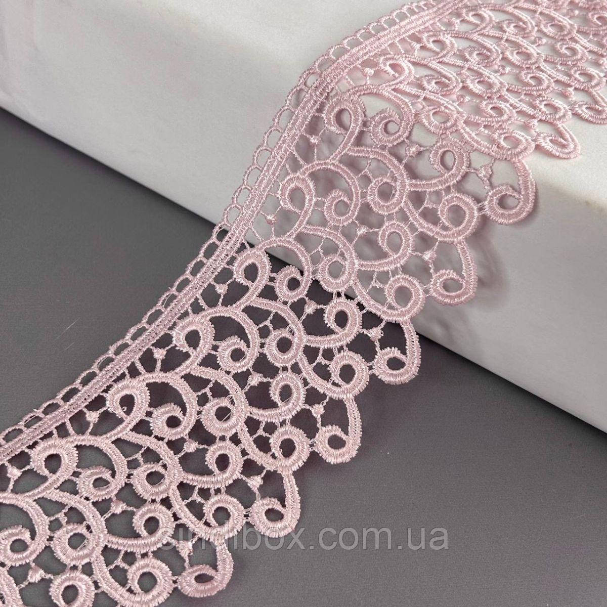 (1 метр) Мереживо макраме 7,5 см "Сандра" - Рожевий, фото 1