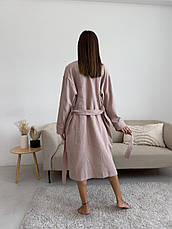 Жіночий халат COSY із мусліну довгий латте, фото 5