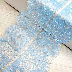 (3 метри) Французьке мереживо з віями, Шантильї 6,5 см (1320), Колір - блакитний