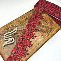 (1 метр) Мереживо макраме Sindtex 5 см колір - бордовий (26М-H1931М-13)