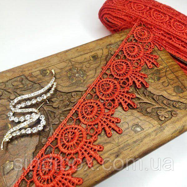 (1 метр) Мереживо макраме Sindtex 5 см колір - червоний (26m-h1931m-8), фото 1