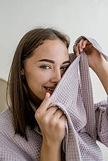 Жіночий Вафельний халат COSY шаль лаванда, фото 5