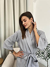 Жіночий халат COSY шаль Ланцюжок сріблясто сірий, фото 3