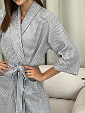 Жіночий халат COSY шаль Ланцюжок сріблясто сірий, фото 5