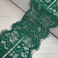 (3 метри) Французьке мереживо з віями, Шантильї 6см (1320), Колір - зелений темний