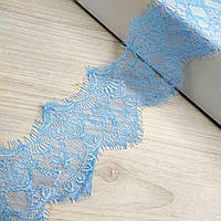 (3 метри) Французьке мереживо з віями, Шантильї 7см (1317), Колір - блакитний