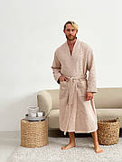 Чоловічий вафельний халат беж