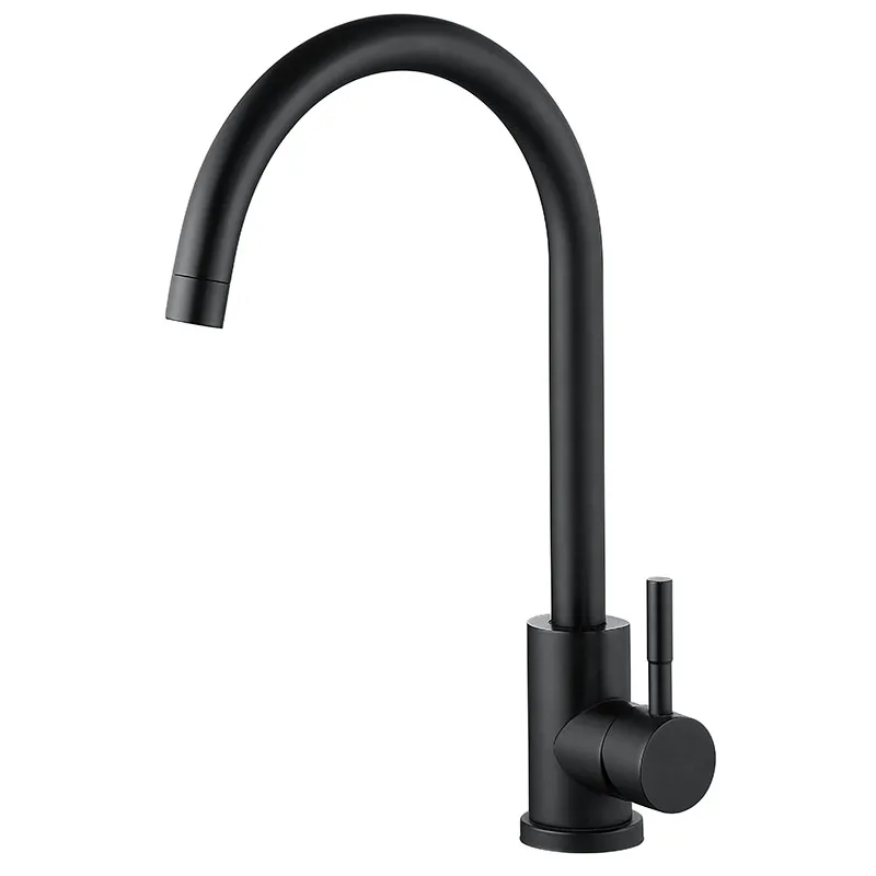 Змішувач для кухні Zerix LUX-011 Black із нерж. сталі SUS304 настінний (ZX4868)