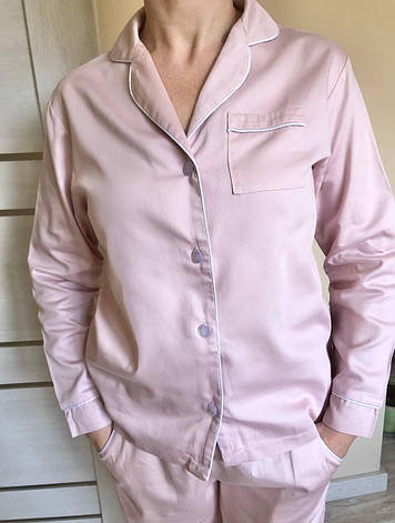 Піжамна сорочка з сатину Pearl COSY пильна пудра, фото 1