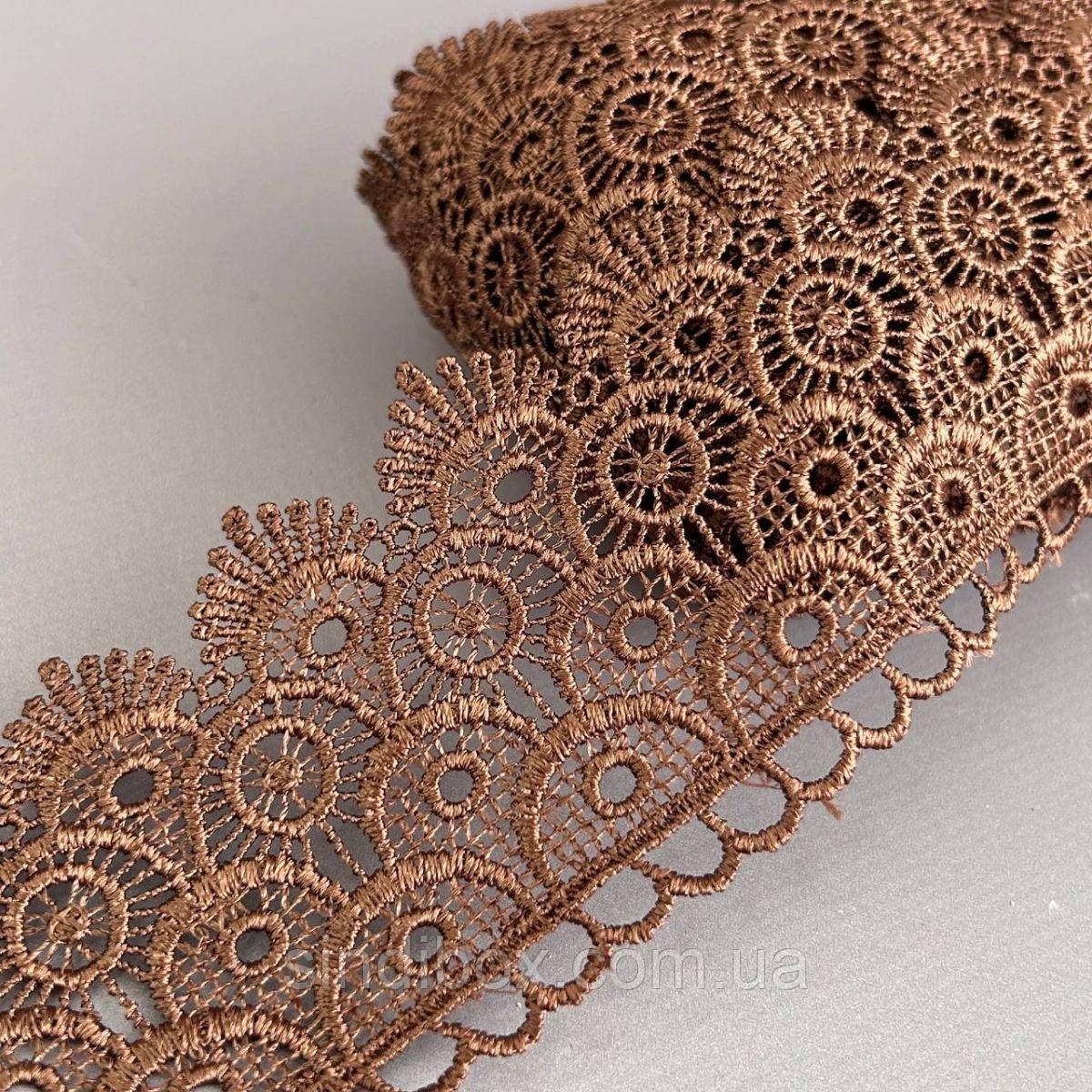 (54-727-42-004) Мереживо макраме 6,5 см - коричневий, фото 1