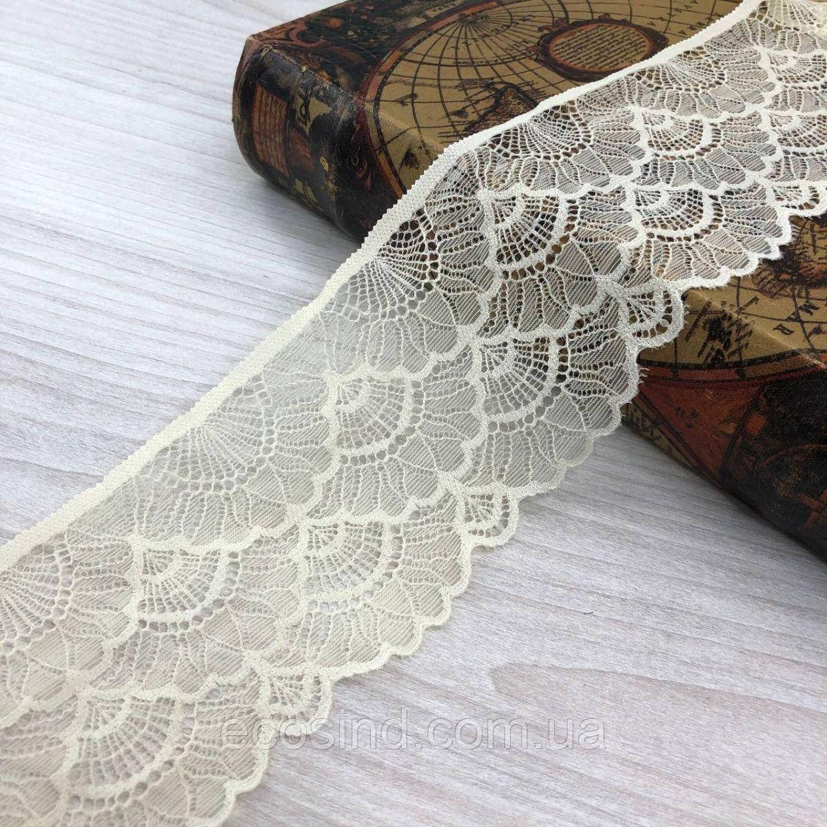 (1 метр) Мереживо гіпюр стрейч, 8,5см (7177), Колір айворі, фото 1
