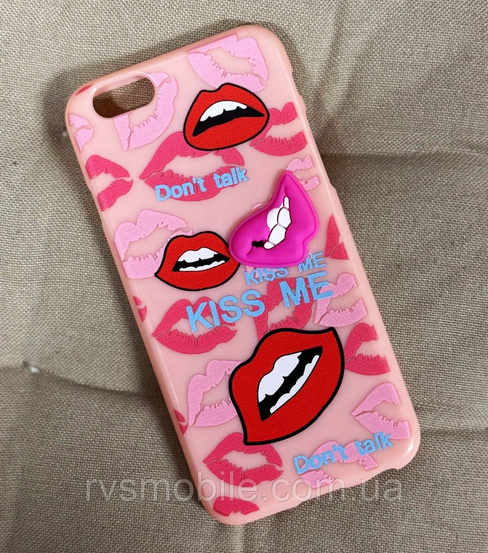 Силіконовий чохол для iPhone 6S/6 - Kiss Me, Рожевий