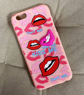 Силіконовий чохол для iPhone 6S/6 - Kiss Me, Рожевий
