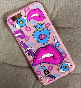 Силіконовий чохол для iPhone 6S/6 - Kiss Me, Рожевий