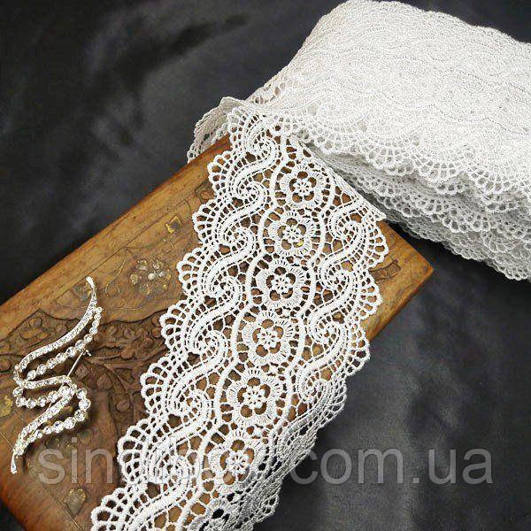(1 метр) Мереживо макраме Sindtex 9 см колір - білий (27 м-Y11487-1)