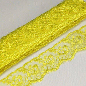 (9 метрів) Мереживо "Яблуко" Органза (ширина 4 см) Лімоний