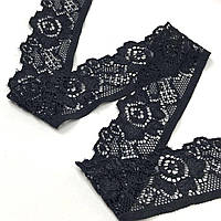 (1 метр) Мереживо стрейч 3 см - чорний #3794