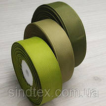 184 колір хакі, 2,5см. стрічка репсова 23м., фото 4