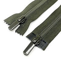 (хакі) Роз'ємна блискавка Баришівка 100см з двома бігунками