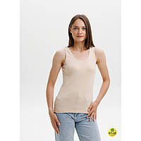 Базова однотонна жіноча майка з бавовни на широких бретелях Наталюкс 21-2110