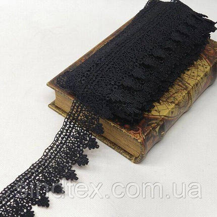 (1 м) Мереживо макраме Sindtex 6CM колір-чорний (M729-63-039), фото 3