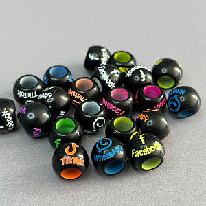 (20 г) Пластикові намистини Tik-Tok 9х11мм (прим. 23 шт) - МІКС