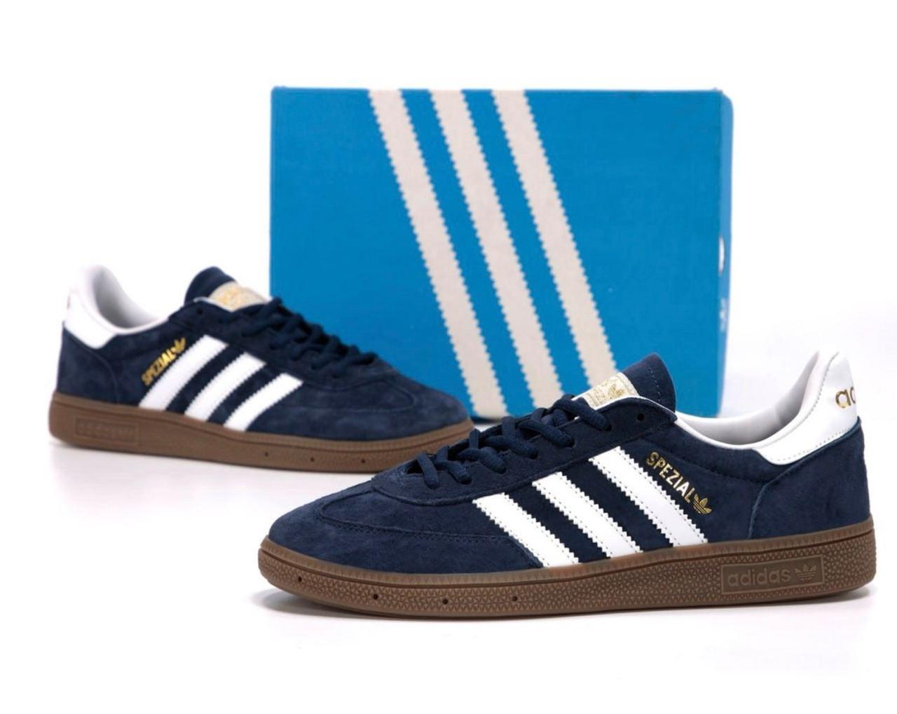 Чоловічі кросівки Adidas Spezial Blue White Кеди снікерс Адідас Спешіал сині замшеві демісезон