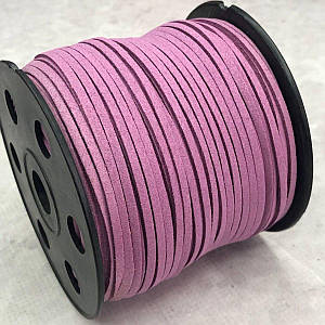 1 м - Шнур замшевий 2,5 мм - фіолетовий