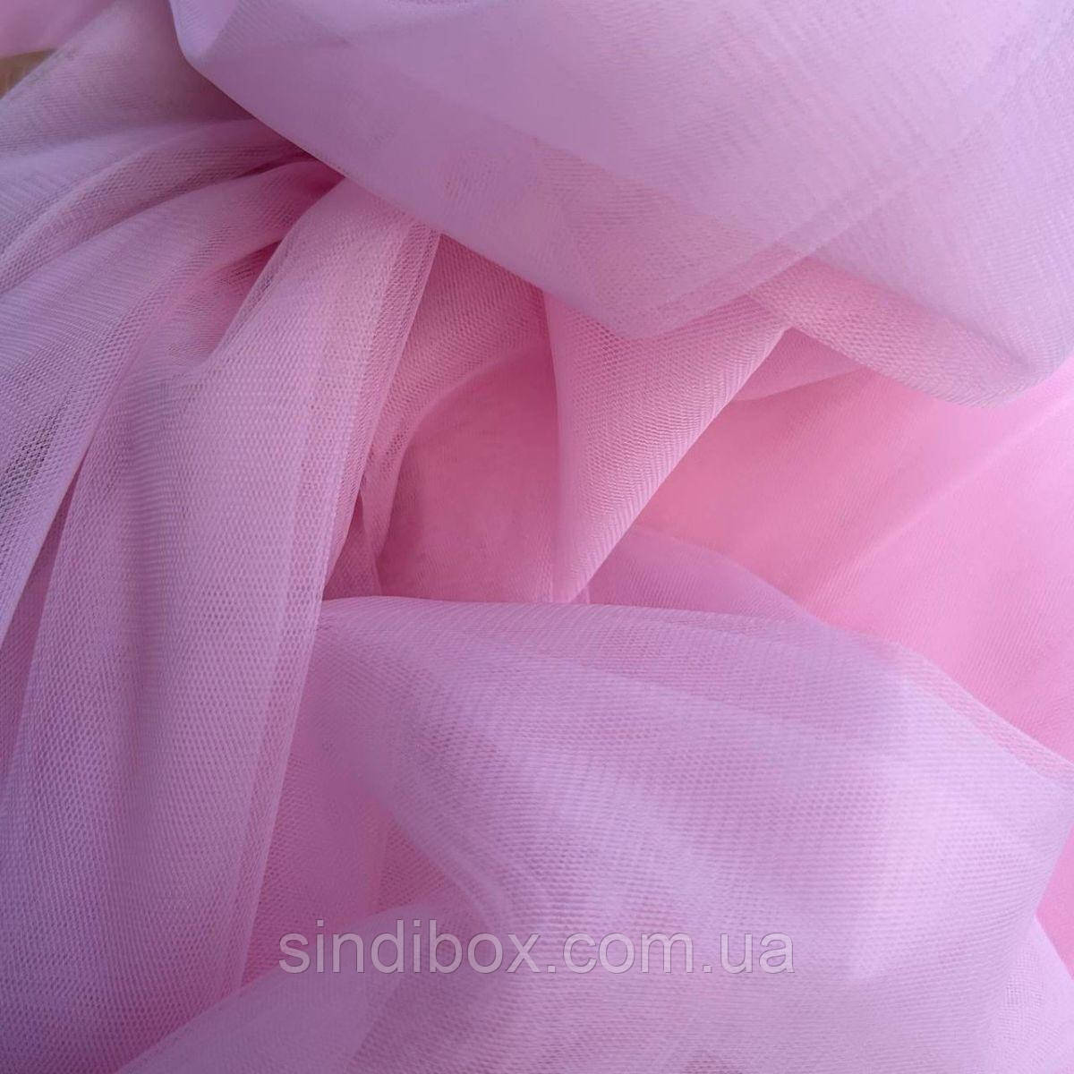 09-Єврофатин (євросітка 3м ширина), НІЖНО-РОЖЕВИЙ, фото 1
