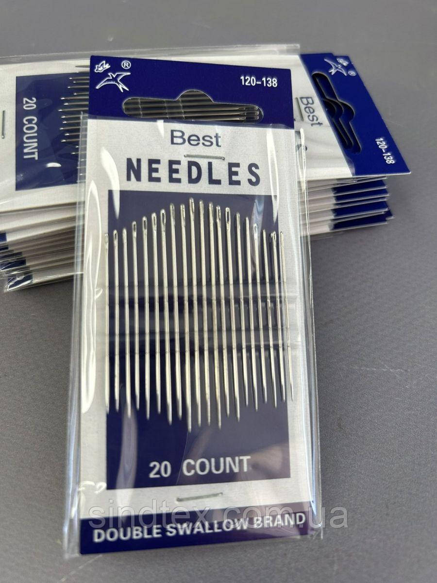 120-138 Голки ручні NEEDLES (голки для ручного шиття)-20 шт