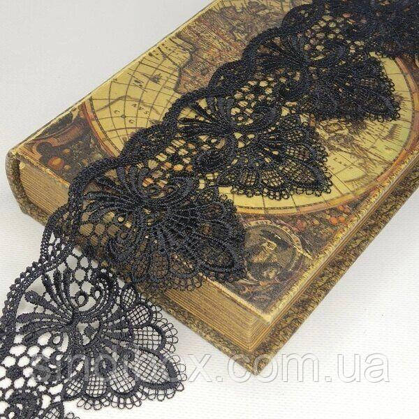 (1 м) Мереживо макраме Sindtex 10 см Колір -Чорний (M729-101-039), фото 1