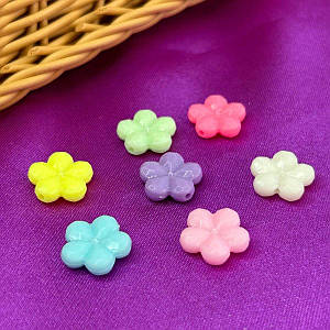 (20 гр) Намистини пластикові Квіточка 14 мм - МІКС