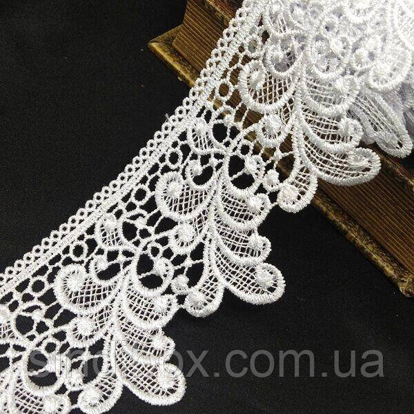 (1 м) Мереживо макраме Sindtex 7.5 см колір - білий (M729-67-001), фото 1