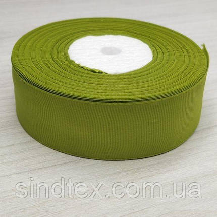 184 колір хакі, 2,5см. стрічка репсова 23м., фото 2