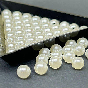 (20 грам) Намистини пластик  Ø6мм - айворі перламутр