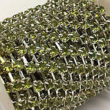 1м - Стразовий ланцюг SS 16 (4 мм) Жовтий кристал у сріблі, фото 2