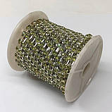 1м - Стразовий ланцюг SS 16 (4 мм) Жовтий кристал у сріблі, фото 3